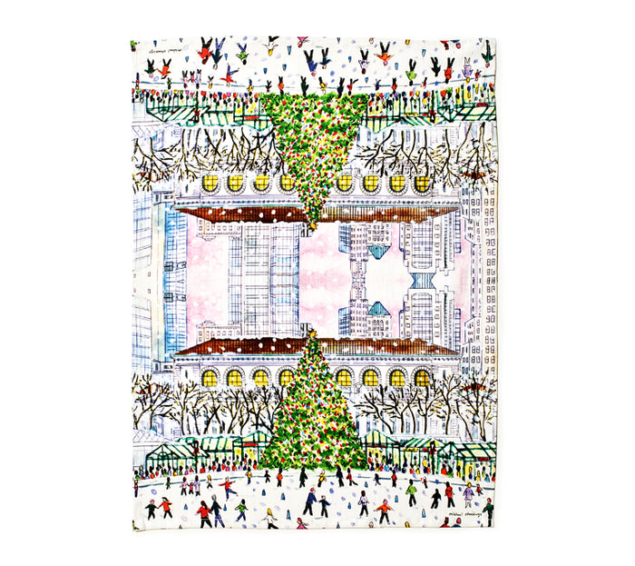 Winter in Bryant Park Tea Towel