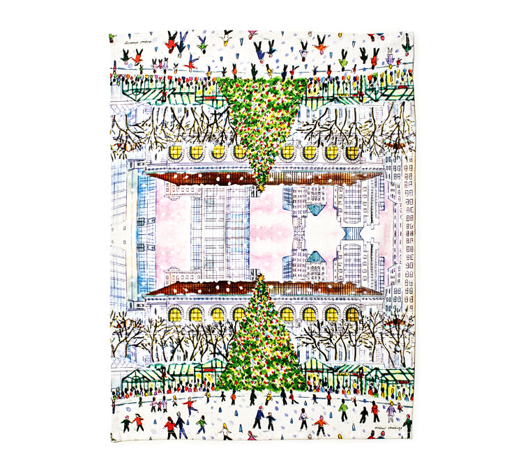 Winter in Bryant Park Tea Towel