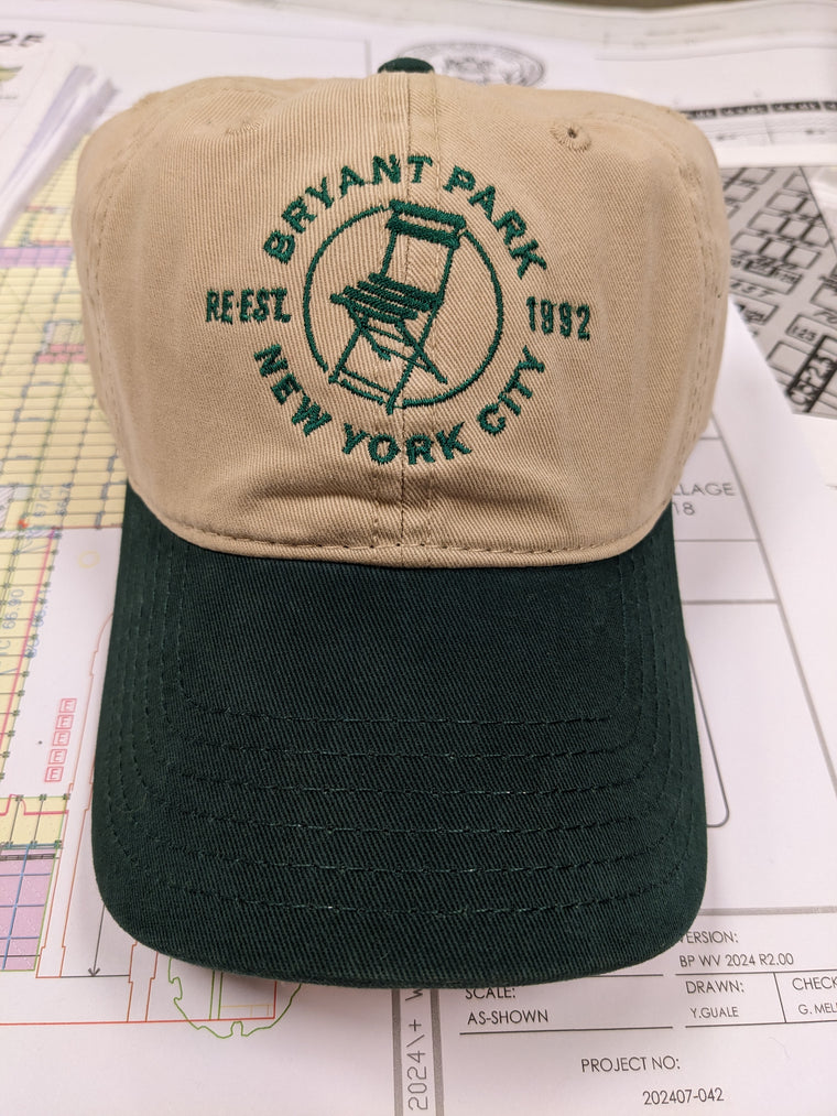 Retro Baseball Cap - Diner Logo - Green/Khaki