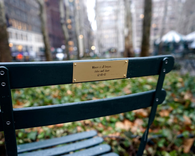 Chair Plaque in Bryant Park