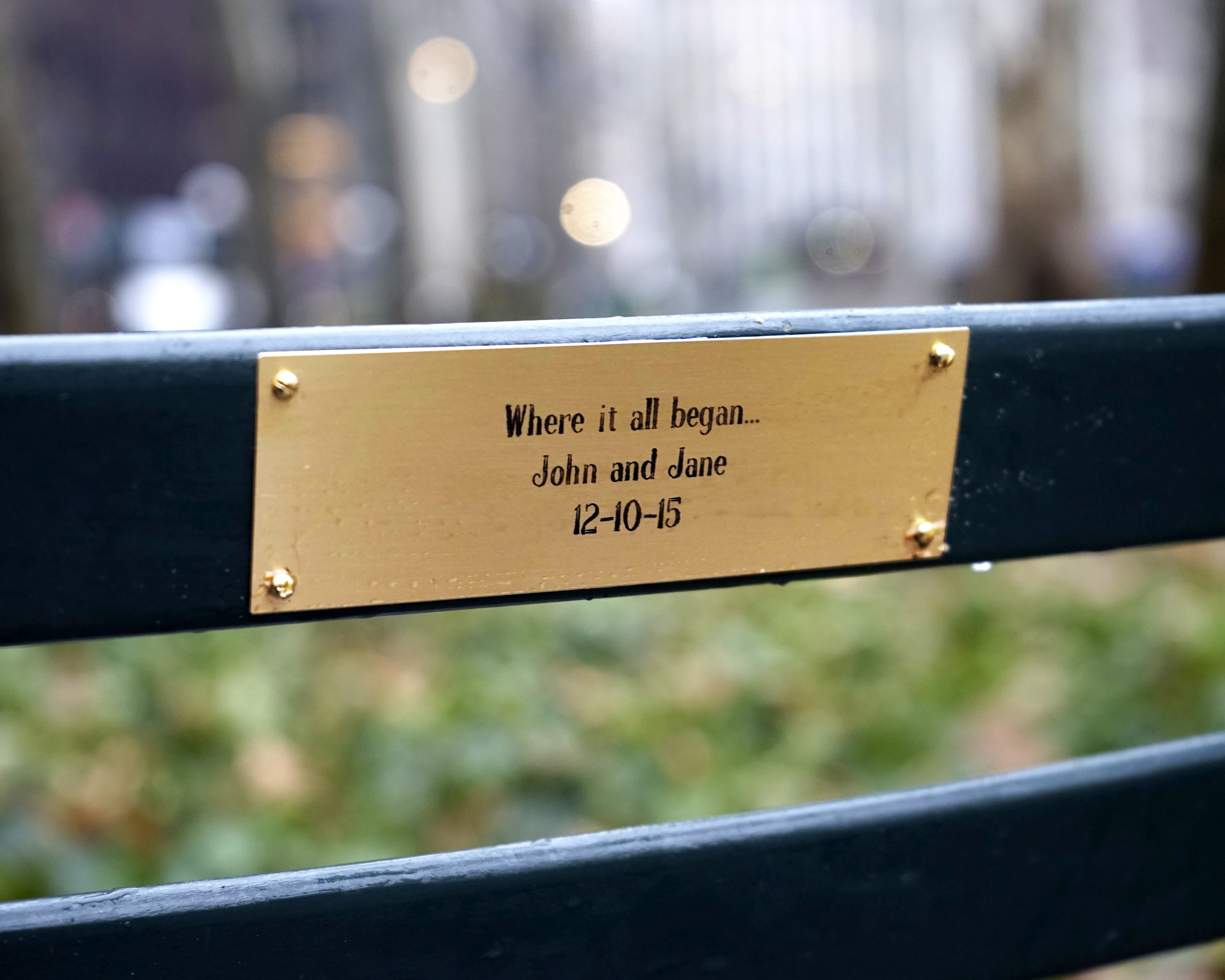 Chair Plaque in Bryant Park