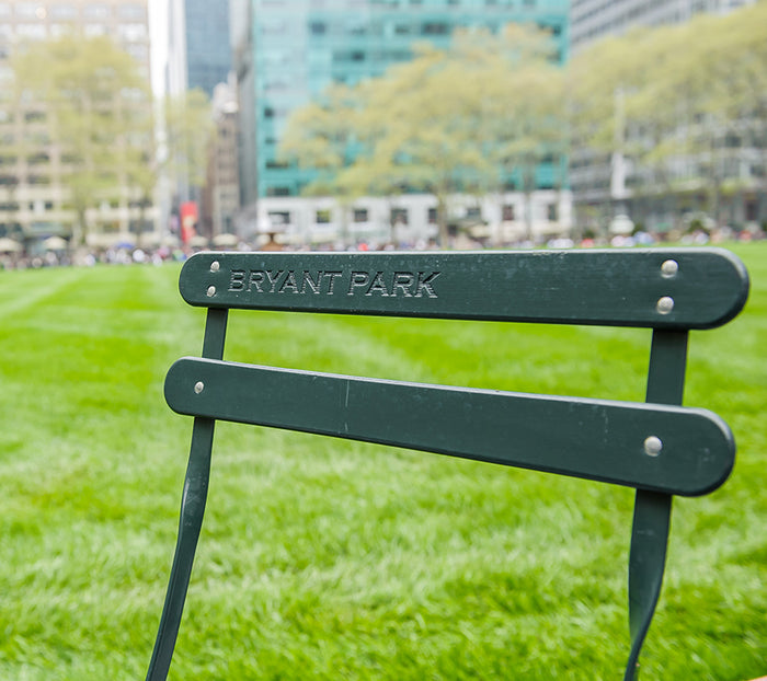 Vintage Bryant Park Chair with Personalized Chair Plaque